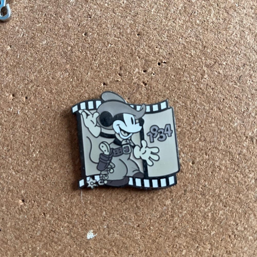 Classic Black and White Cartoon Pin